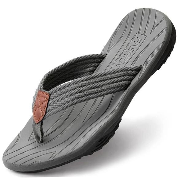 BRAND NEW Flip Flops for Men Gray - Picture 1 of 5
